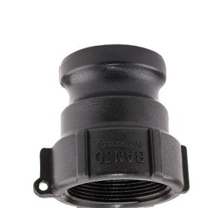 Camlock / Enchufe rápido. Adaptador macho con rosca hembra BANJO. Figura A. Fabricado en PPFV, ofrece gran resistencia química y mecánica.